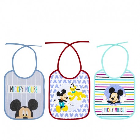 Pack de 3 baberos de "Mickey" para bebé