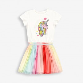 Vestido multicolor combinado para niña de Losan