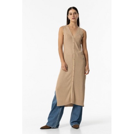 Vestido midi canalé para mujer de Tiffosi