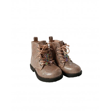 Bota militar niña brillo