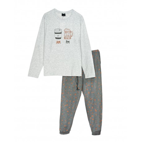 Pijamas	 Pijama con serigrafía fantasía para hombre