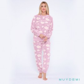 Pijamas	 Pijama nubes coralina para mujer de Muydemi