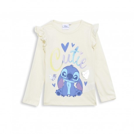 Camisetas y Polos	 Camiseta con volante "Lilo y Stich"para niña