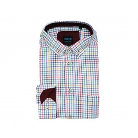 Camisa cuadros multicolor hombre