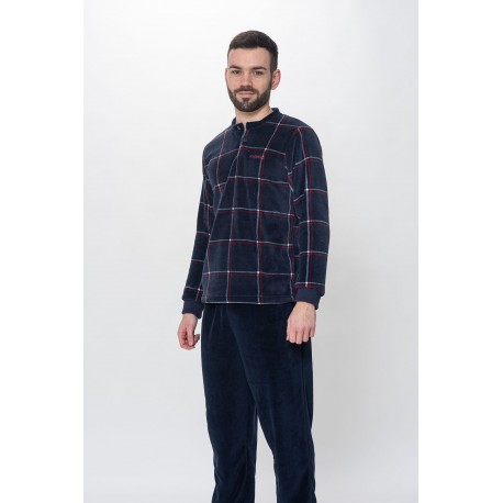 Pijama coralina cuadros para hombre