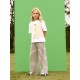 Pantalón niña de punto con rayas