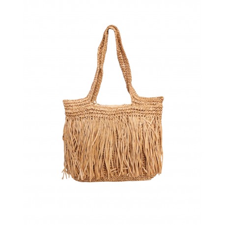 Bolso rafia flecos