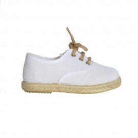 Zapato infantil niño de lino con cordones 