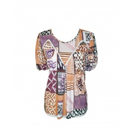 Blusa manga farol estampada