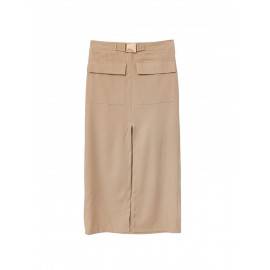 Falda midi bolsillos