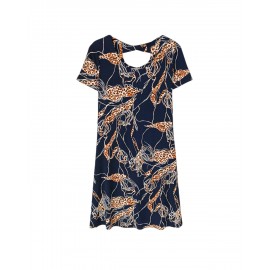 Vestido estampado abertura
