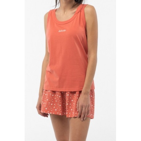 Pijama mujer tirantes algodón flores