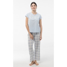 Pijama cuadros "Bonjour"