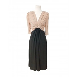 Vestido combinado nudo