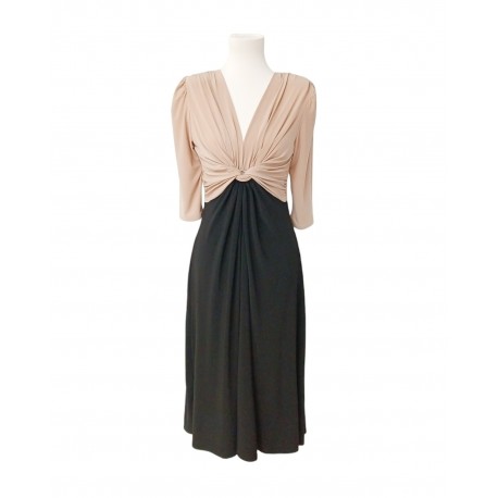 Vestido combinado nudo