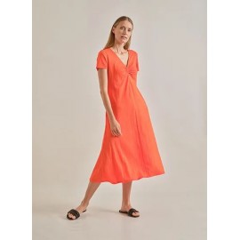 Vestido mujer manga corta midi 