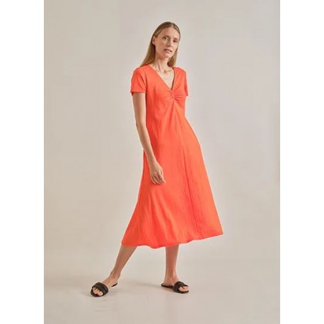 Vestido mujer manga corta midi 