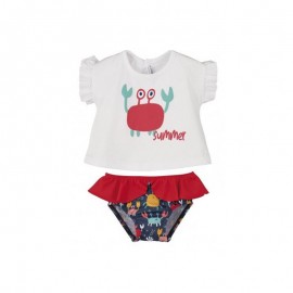 Conjunto bebé niña baño "Cangrejos"