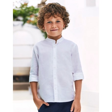 Camisa lino cuello mao inf. niño Mayoral
