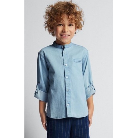 Camisa infantil manga larga cuello mao Mayoral