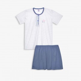 Pijama mujer manga corta topos
