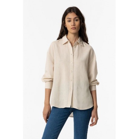 Blusa M/L de lino para mujer de Tiffosi