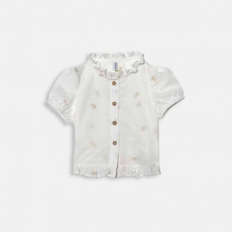 Blusa bebé niña manga corta bordada Losan