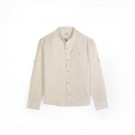 Camisa niño manga larga cuello mao Losan