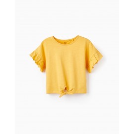 Camiseta nudo y manga volante para niña de Zippy