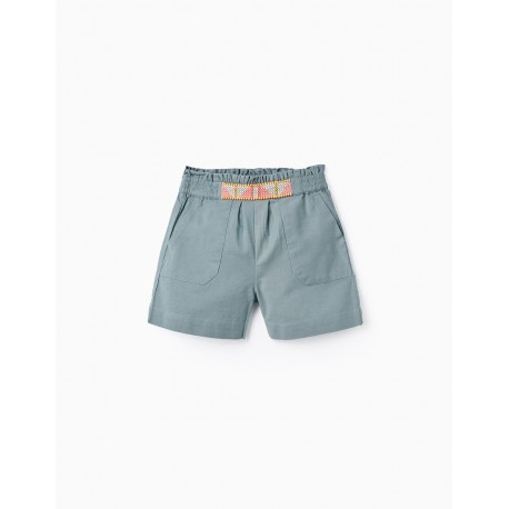 Short de lino bordado para niña de Zippy