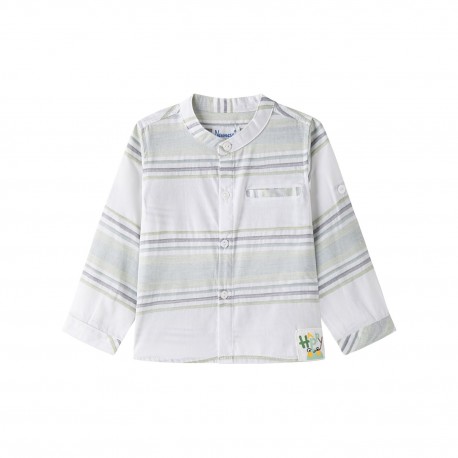 Camisa rayas cuello mao