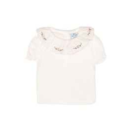 Blusa bebé niña cuello bordado