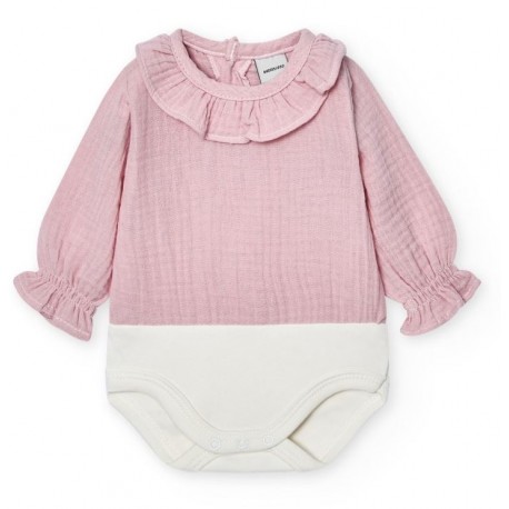 Body-blusa cuello volante bámbula Babidú