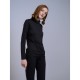 Jersey mujer largo con cuello cisne básico