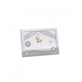 Triptico cuna franela Oso y Luna