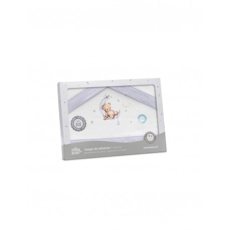 Triptico cuna franela Oso y Luna