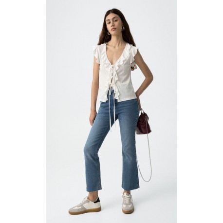 Pantalones, Vaqueros y Leggins	 Tejano mujer desflecado Tiffosi