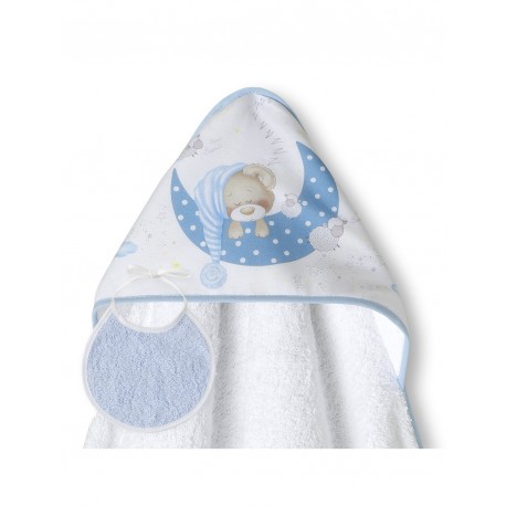 Capa baño + babero "Oso" bebé