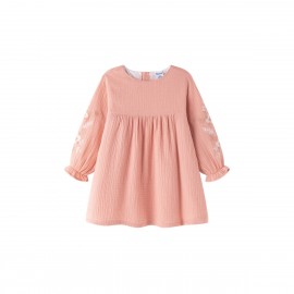 Vestido infantil flores bordadas