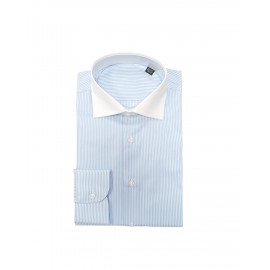 Camisa hombre cuello italiano rayas