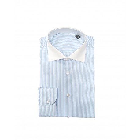Camisa hombre cuello italiano rayas