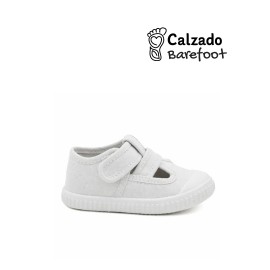 Bebé	 Sandalia lona Barefoot velcro bebé