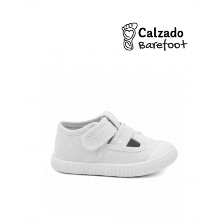 Bebé	 Sandalia lona Barefoot velcro bebé