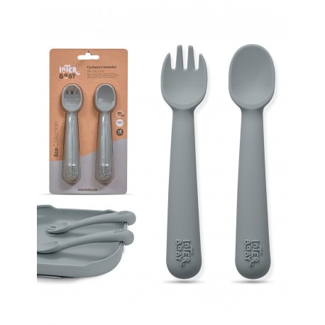 Set cuchara+tenedor silicona