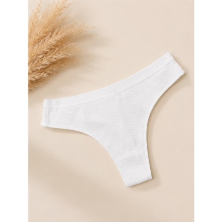 Tanga canalé mujer algodón