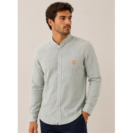 Camisa cuello mao hombre rayas