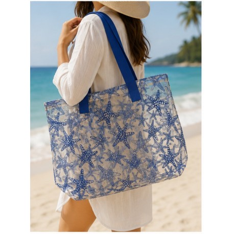 Mujer	 Bolso playa transparente Estrellas