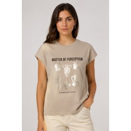 camiseta detalle metalizado Tiffosi mujer