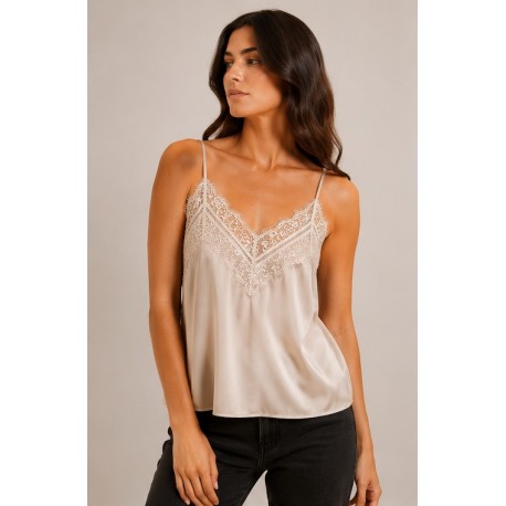 Top lencero satinado mujer