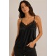 Top lencero satinado mujer